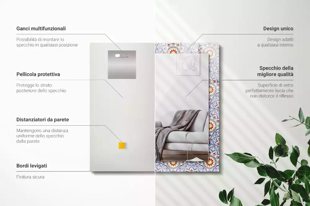 Rechteckiger spiegel Mandalas