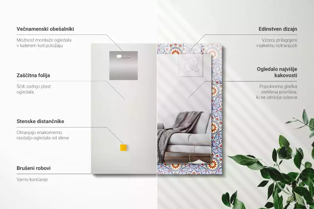 Rechteckiger spiegel Mandalas