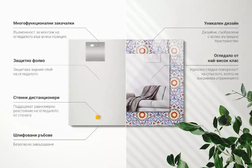 Rechteckiger spiegel Mandalas