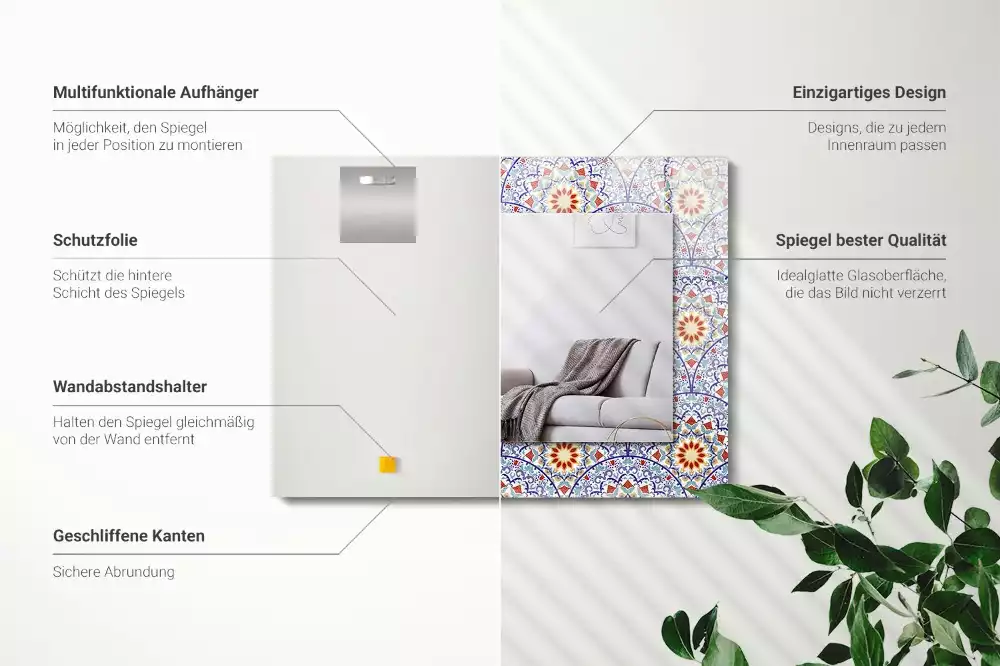 Rechteckiger spiegel Mandalas