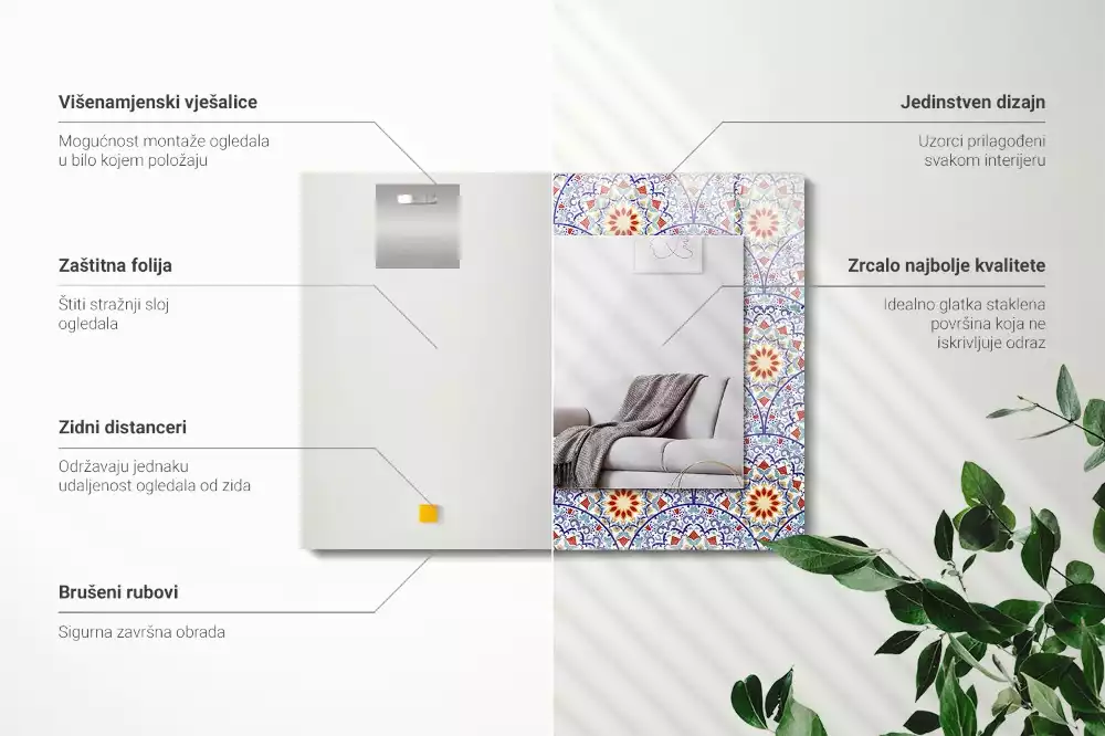 Rechteckiger spiegel Mandalas