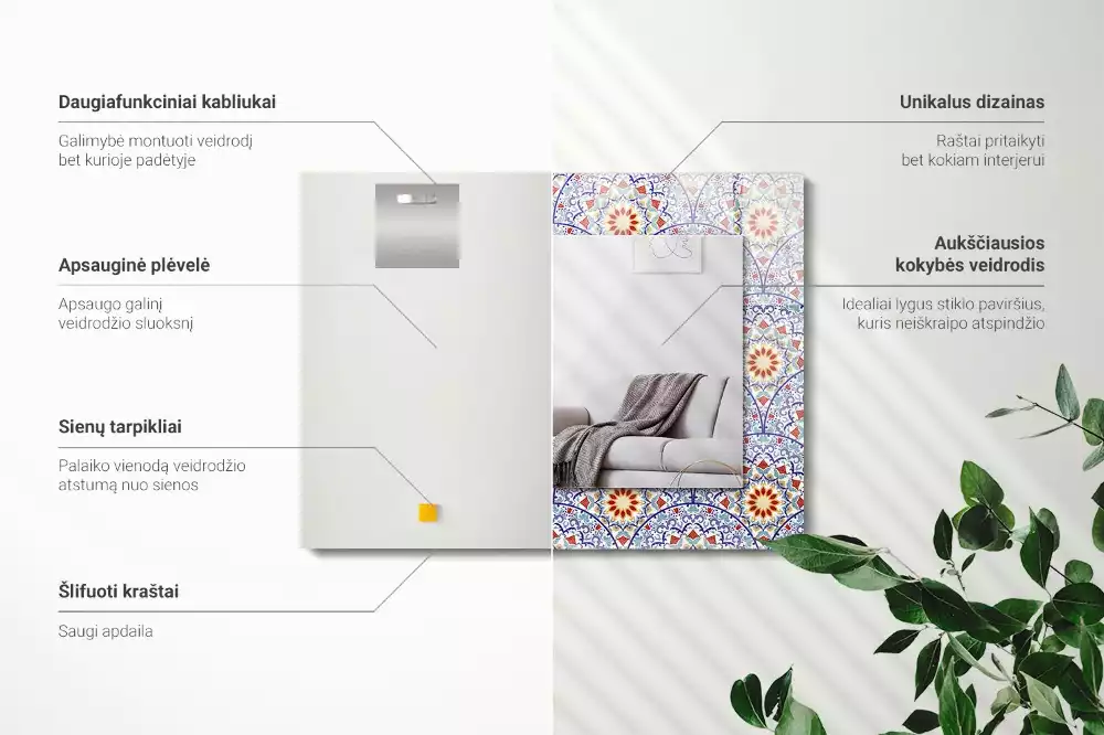 Rechteckiger spiegel Mandalas