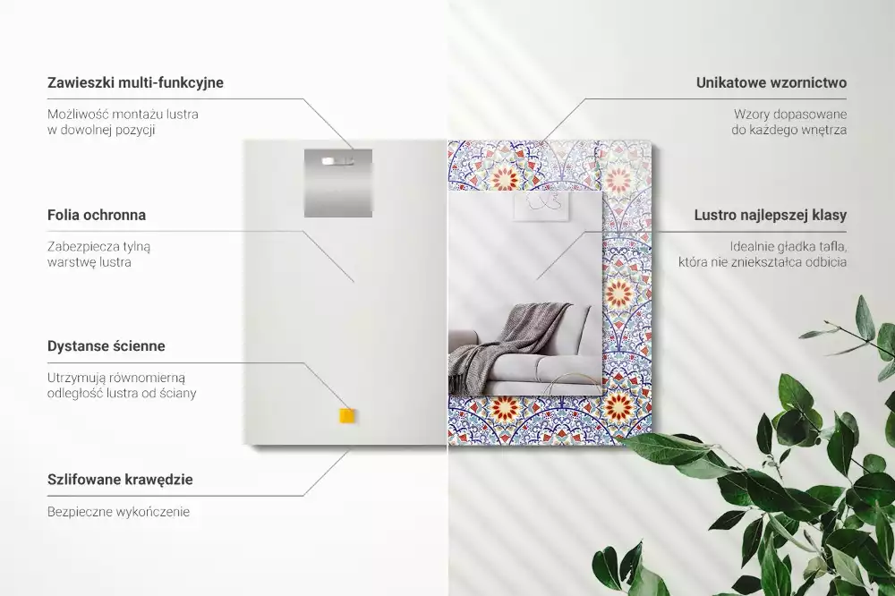 Rechteckiger spiegel Mandalas