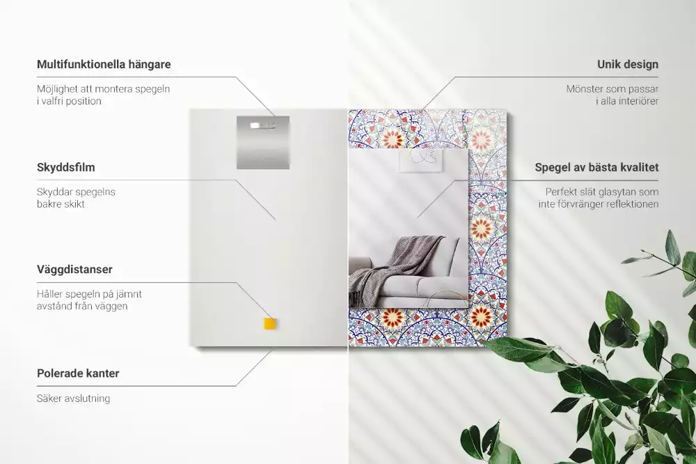 Rechteckiger spiegel Mandalas