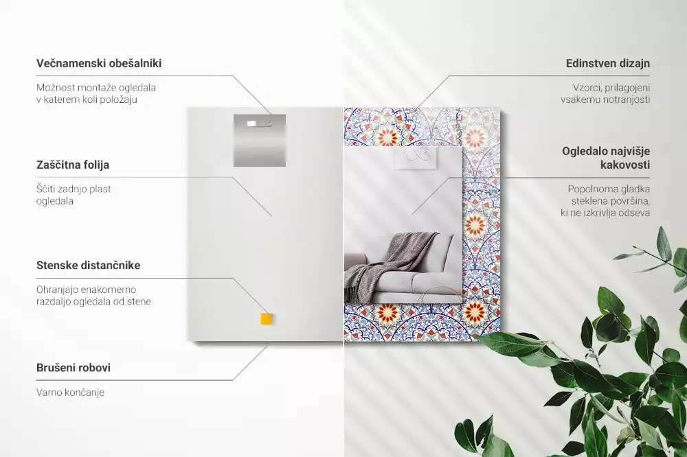 Rechteckiger spiegel Mandalas