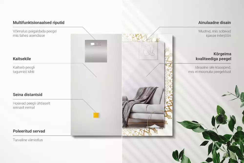 Rechteckiger dekorativer spiegel Mandalamuster