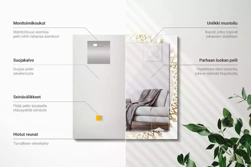 Rechteckiger dekorativer spiegel Mandalamuster