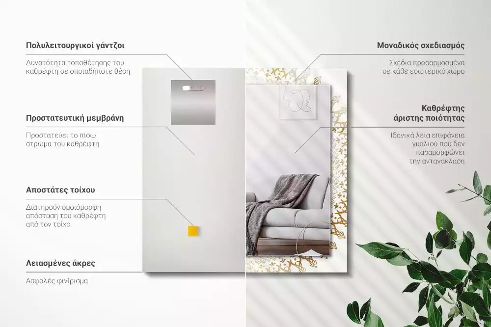 Rechteckiger dekorativer spiegel Mandalamuster