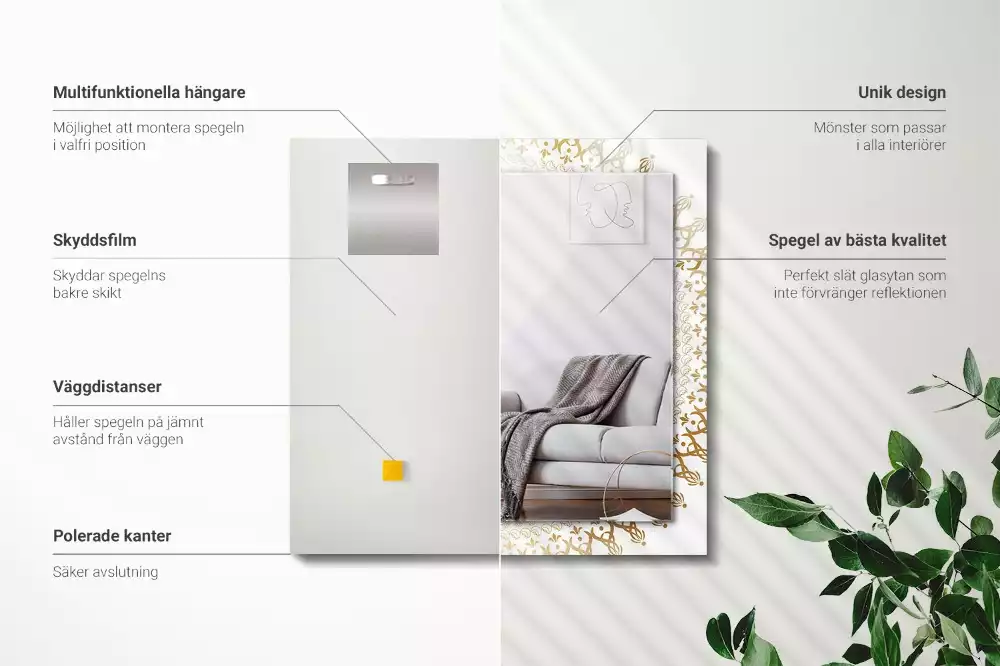 Rechteckiger dekorativer spiegel Mandalamuster