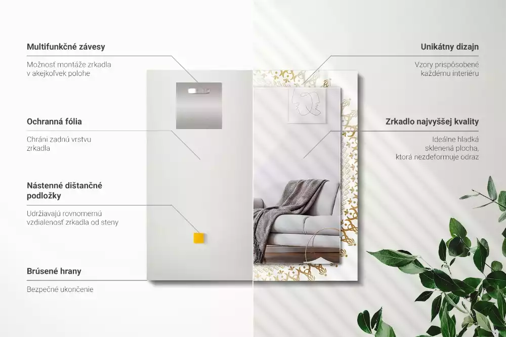 Rechteckiger dekorativer spiegel Mandalamuster