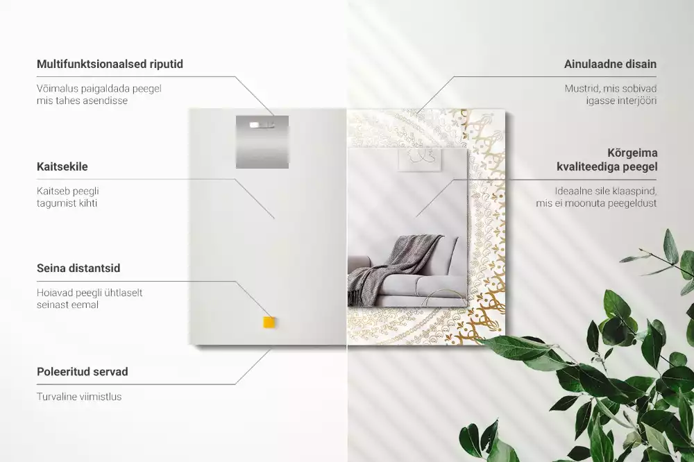 Rechteckiger dekorativer spiegel Mandalamuster