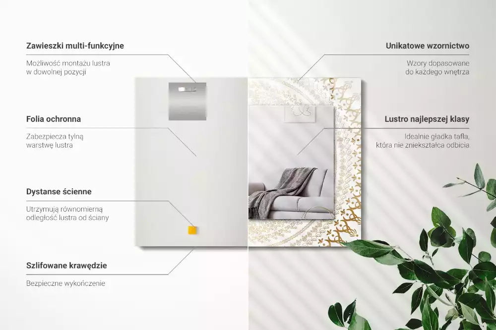 Rechteckiger dekorativer spiegel Mandalamuster