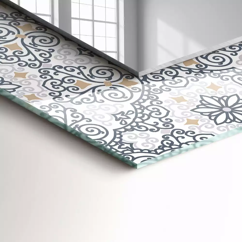 Rechteckiger dekorativer spiegel Ornamentmuster