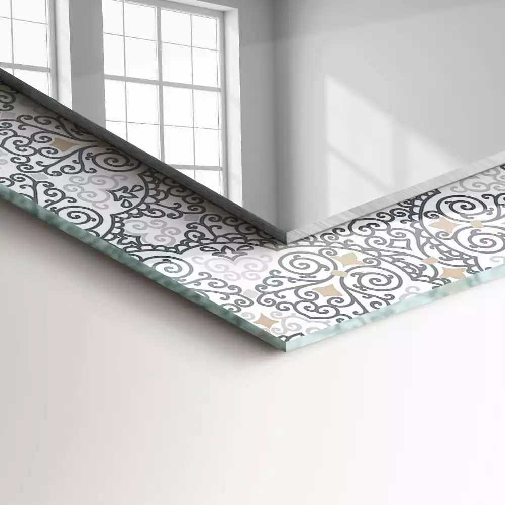 Rechteckiger dekorativer spiegel Ornamentmuster