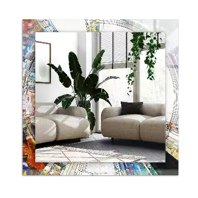 Rechteckiger dekorativer spiegel Abstrakte Kreismosaik