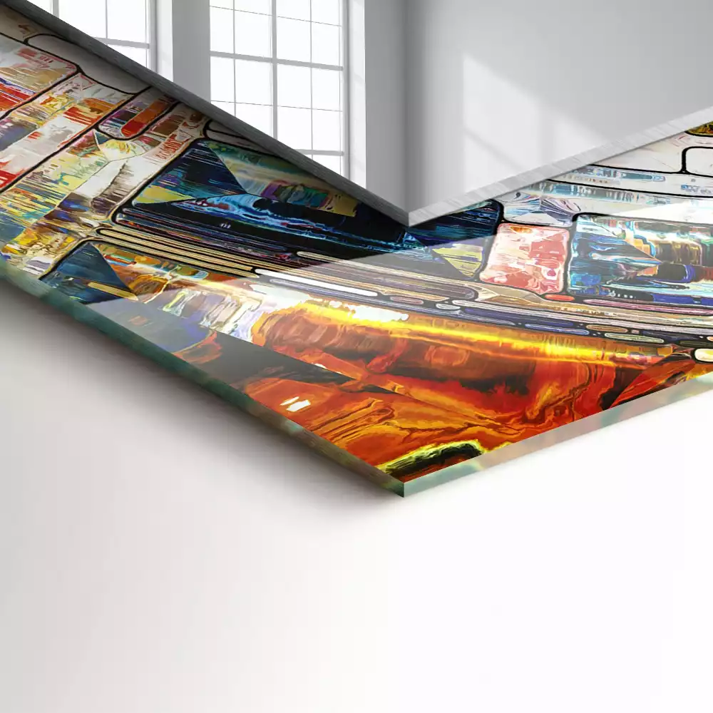 Rechteckiger dekorativer spiegel Abstrakte Kreismosaik