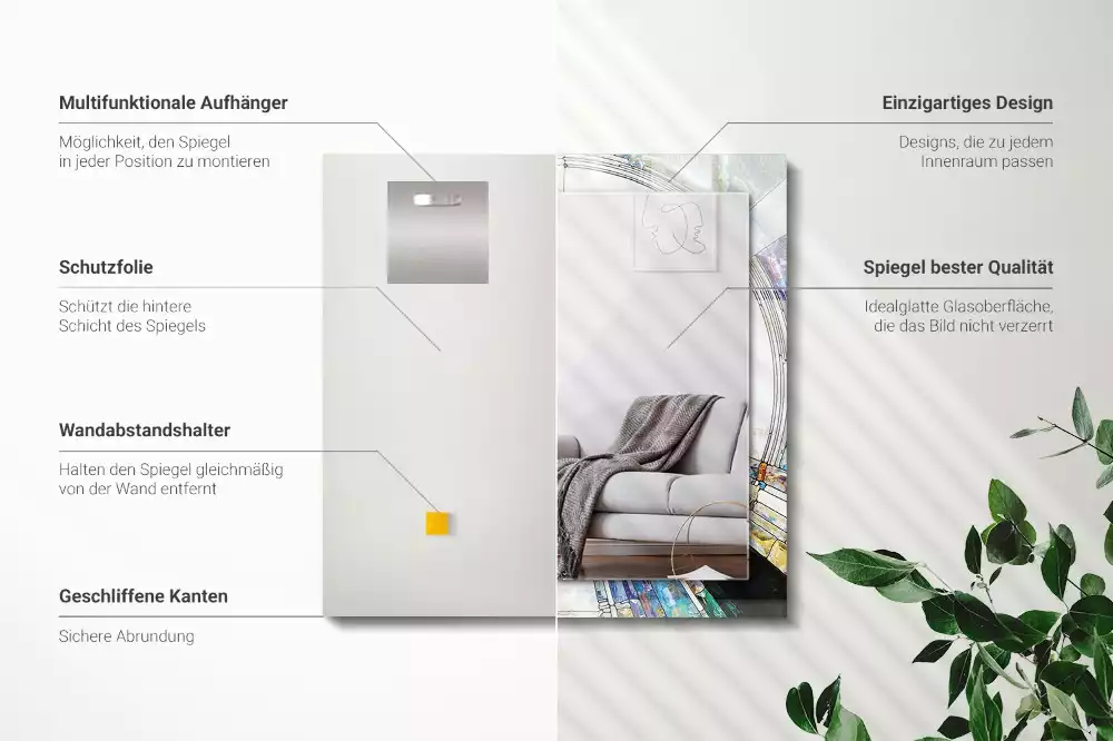 Rechteckiger dekorativer spiegel Abstrakte Kreismosaik