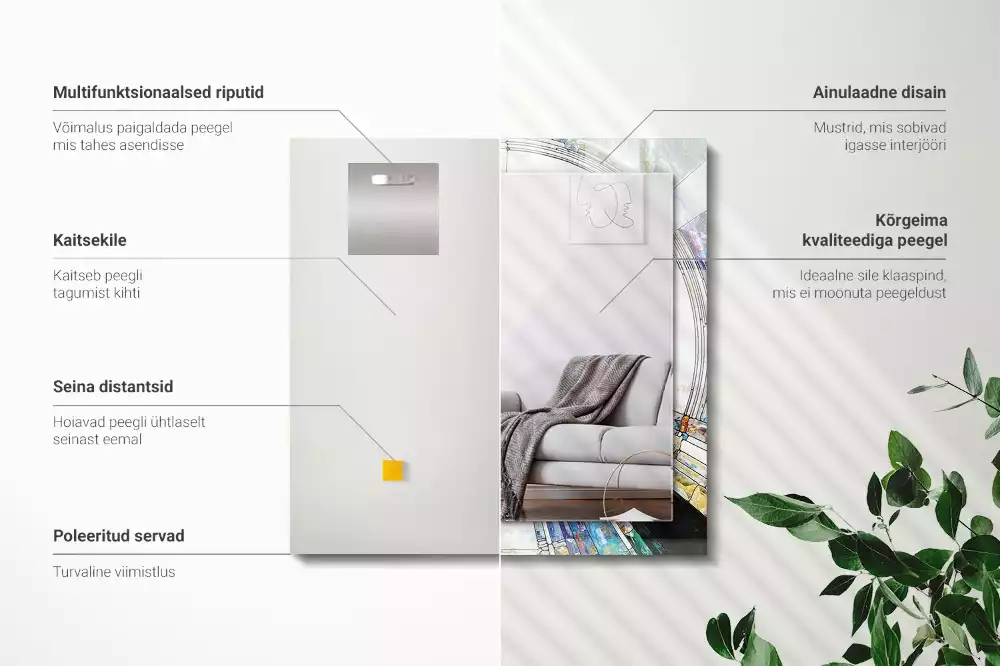 Rechteckiger dekorativer spiegel Abstrakte Kreismosaik