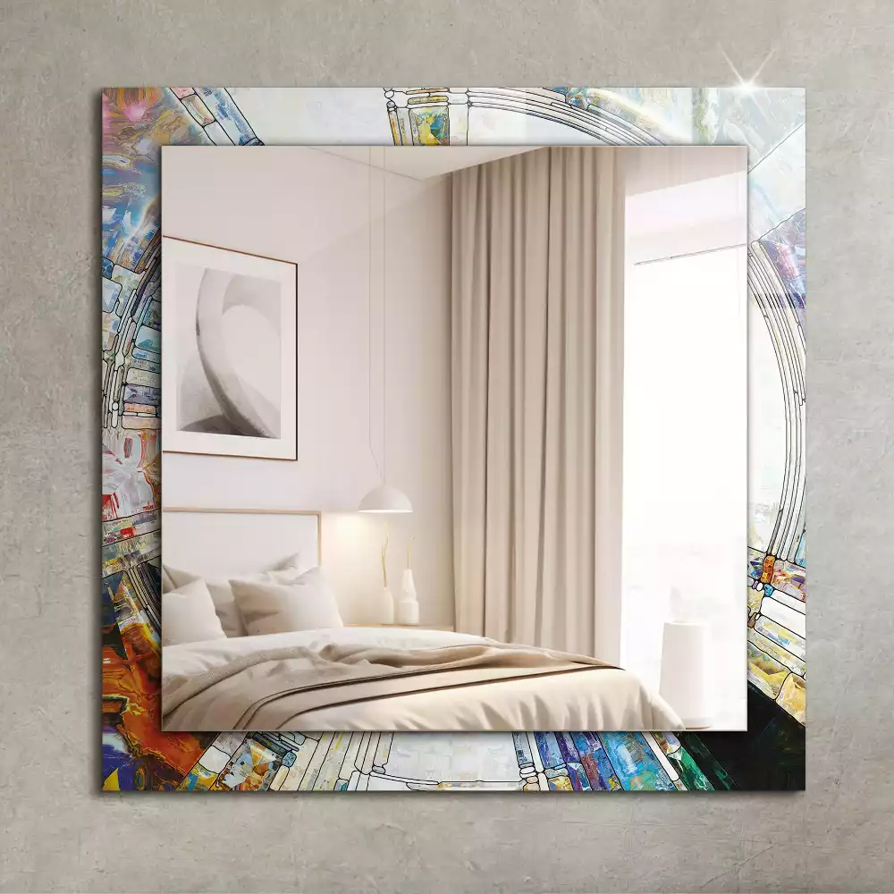 Rechteckiger dekorativer spiegel Abstrakte Kreismosaik