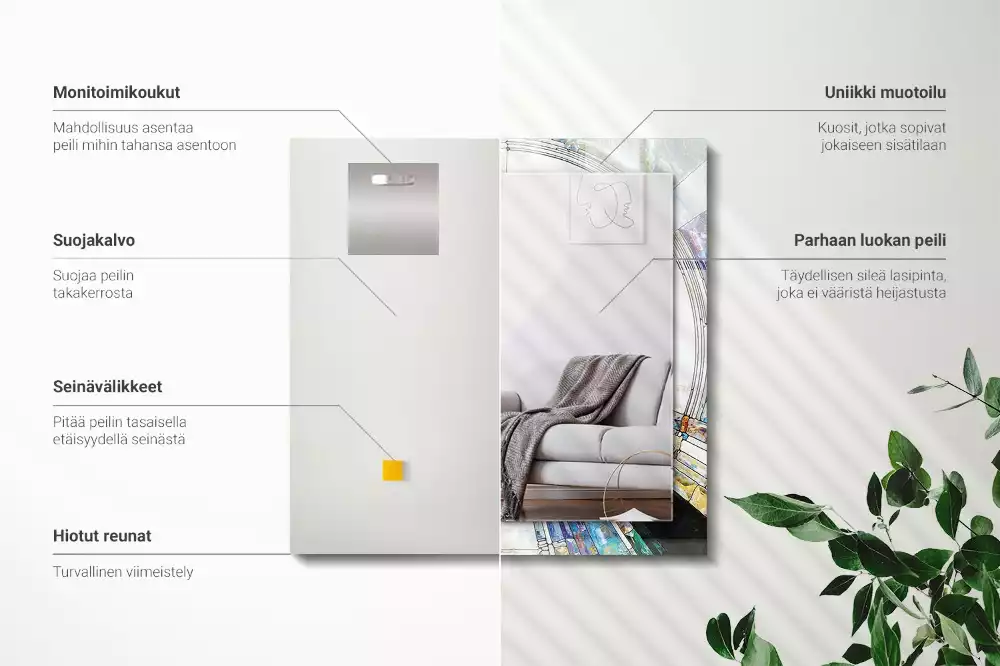 Rechteckiger dekorativer spiegel Abstrakte Kreismosaik