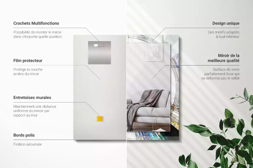 Rechteckiger dekorativer spiegel Abstrakte Kreismosaik