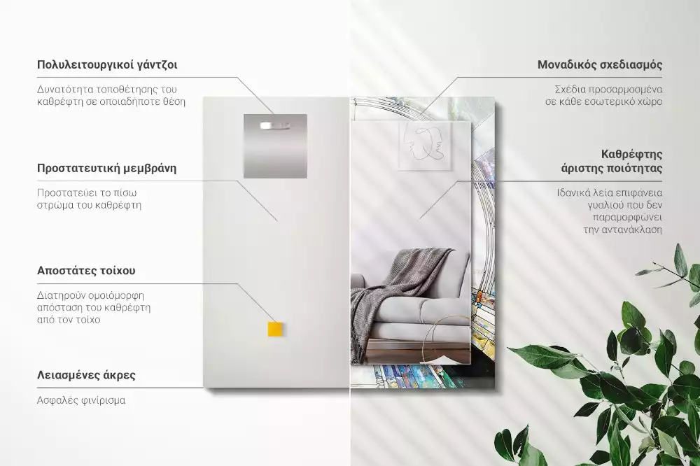 Rechteckiger dekorativer spiegel Abstrakte Kreismosaik