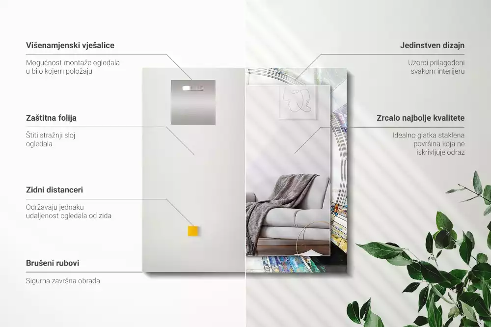 Rechteckiger dekorativer spiegel Abstrakte Kreismosaik