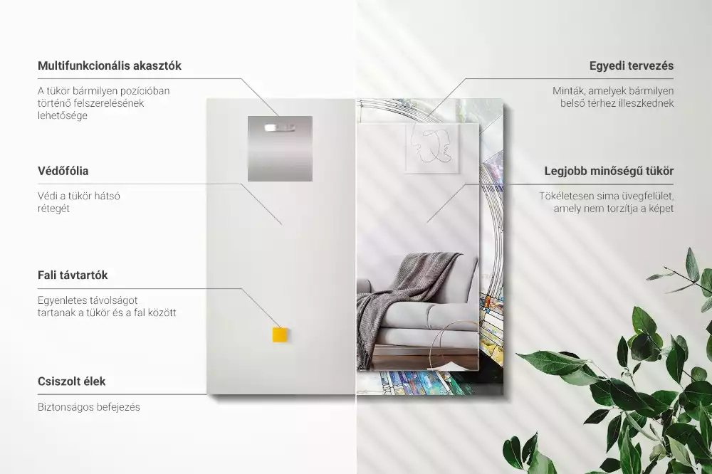 Rechteckiger dekorativer spiegel Abstrakte Kreismosaik