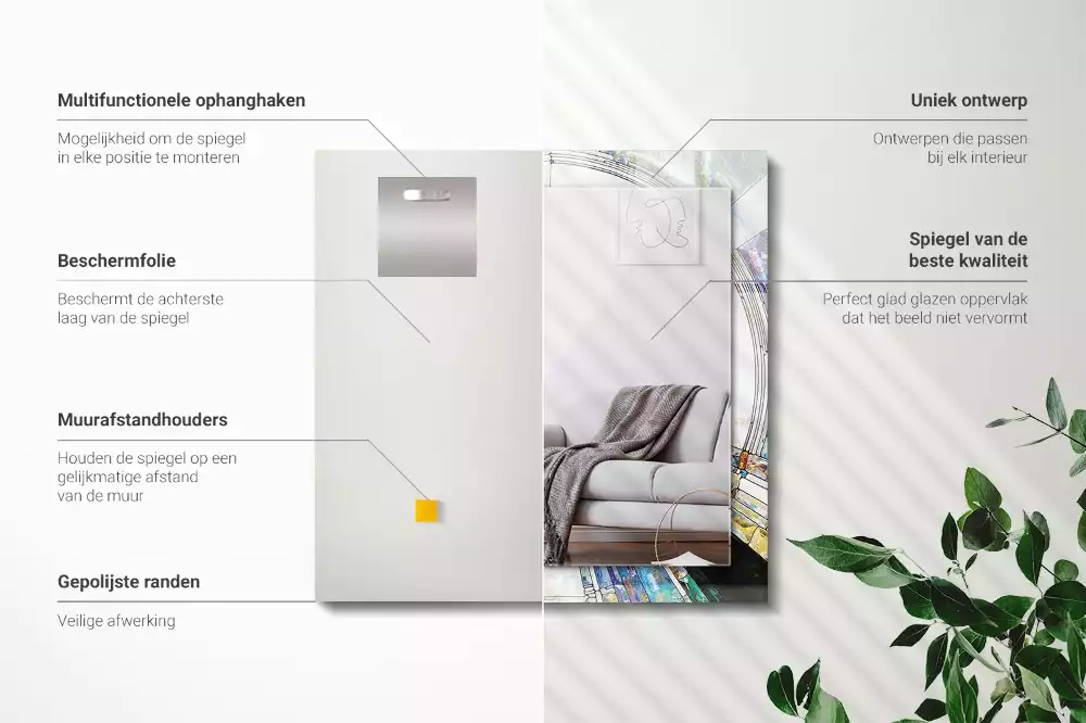 Rechteckiger dekorativer spiegel Abstrakte Kreismosaik