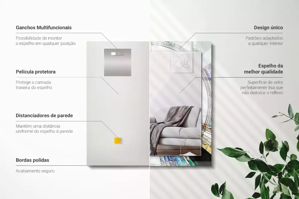 Rechteckiger dekorativer spiegel Abstrakte Kreismosaik