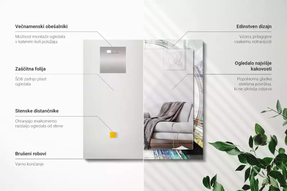 Rechteckiger dekorativer spiegel Abstrakte Kreismosaik