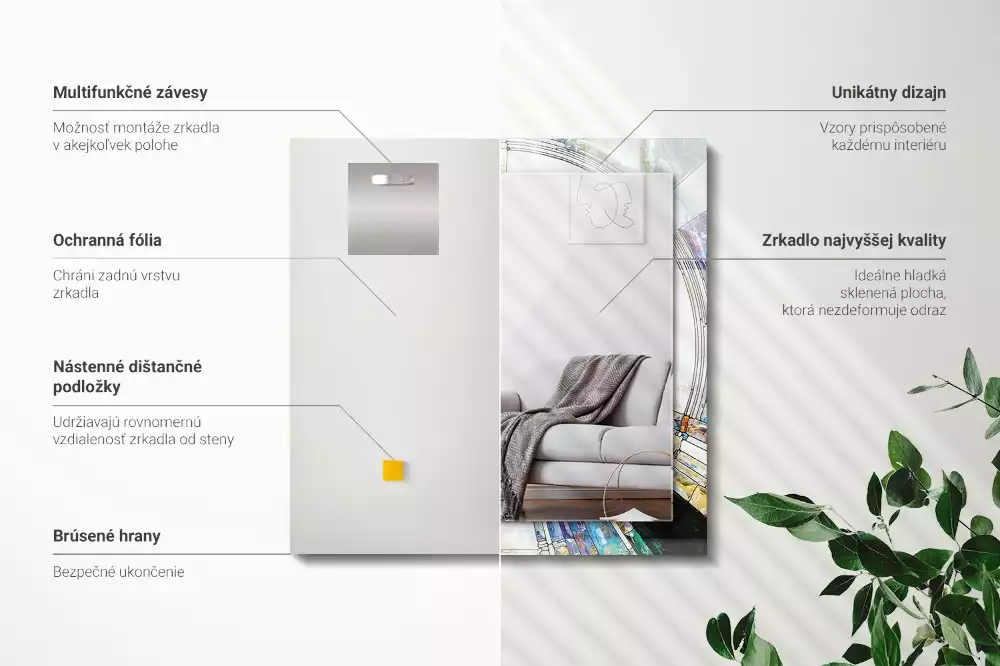 Rechteckiger dekorativer spiegel Abstrakte Kreismosaik