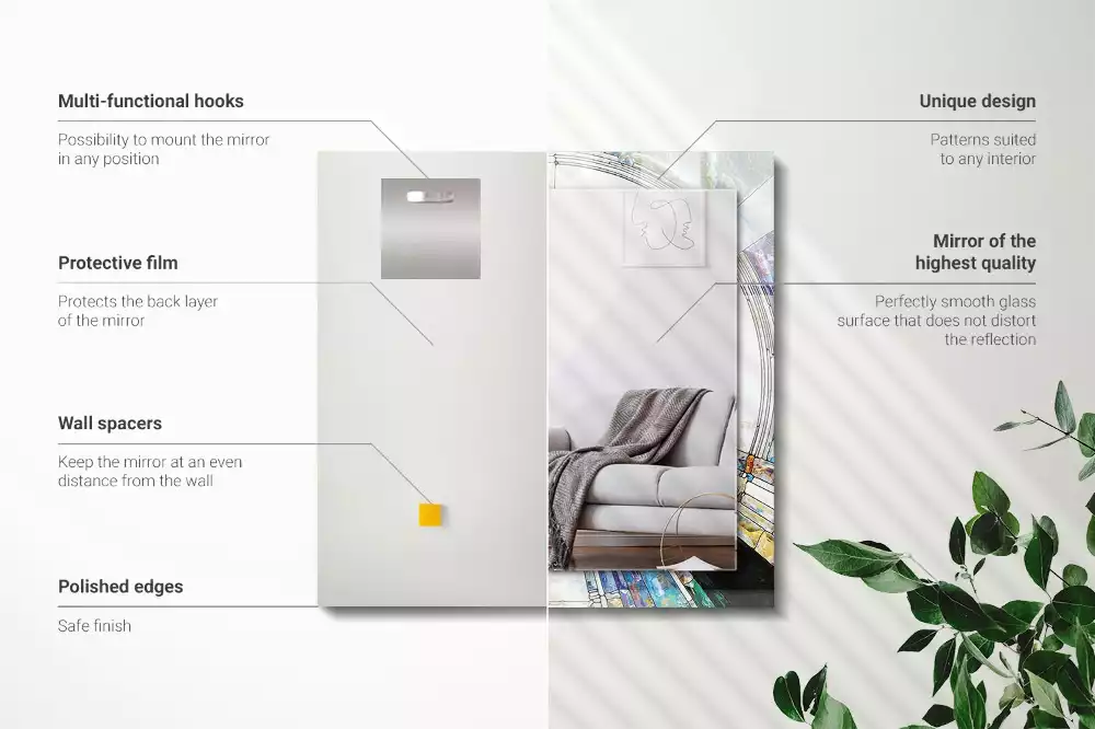 Rechteckiger dekorativer spiegel Abstrakte Kreismosaik