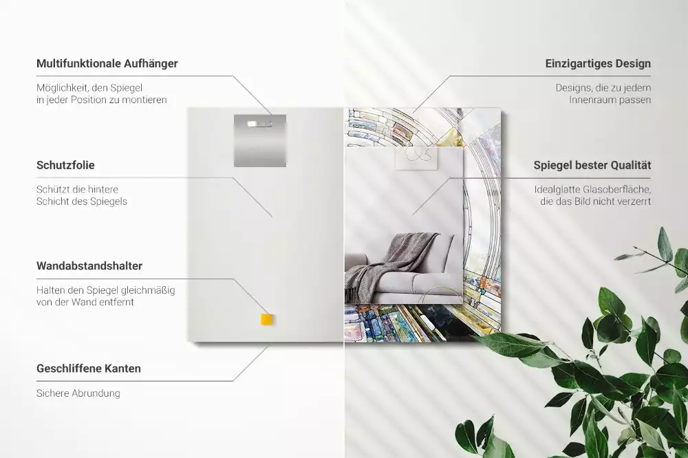 Rechteckiger dekorativer spiegel Abstrakte Kreismosaik