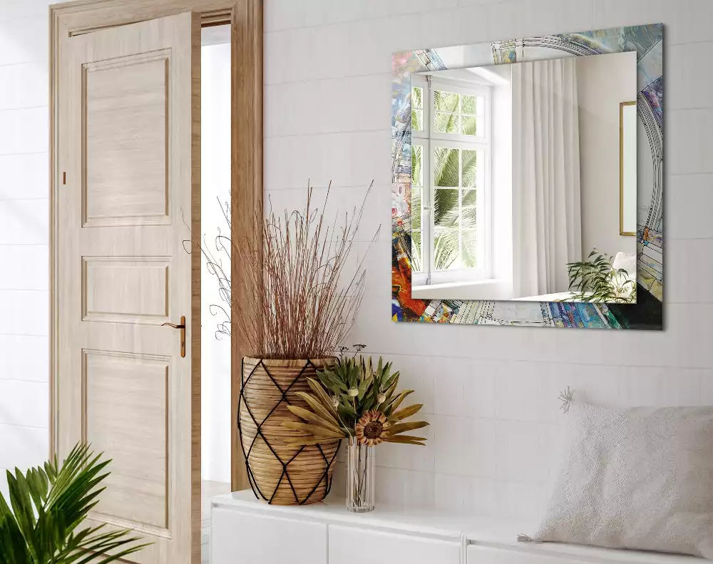 Rechteckiger dekorativer spiegel Abstrakte Kreismosaik