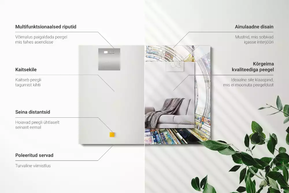 Rechteckiger dekorativer spiegel Abstrakte Kreismosaik