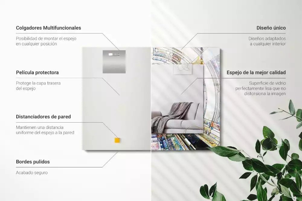 Rechteckiger dekorativer spiegel Abstrakte Kreismosaik