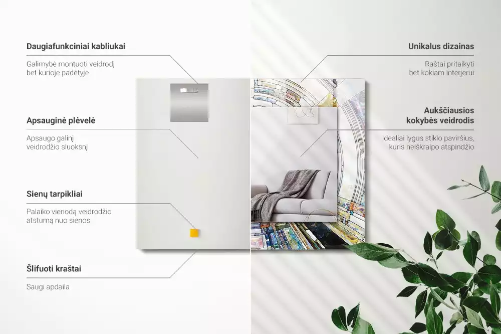 Rechteckiger dekorativer spiegel Abstrakte Kreismosaik