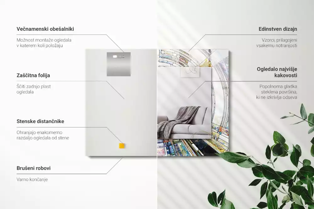 Rechteckiger dekorativer spiegel Abstrakte Kreismosaik