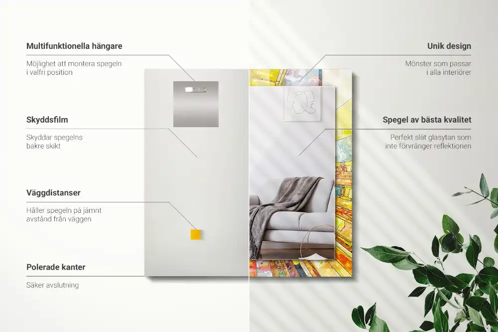 Rechteckiger dekorativer spiegel Bunte abstrakte Mosaik