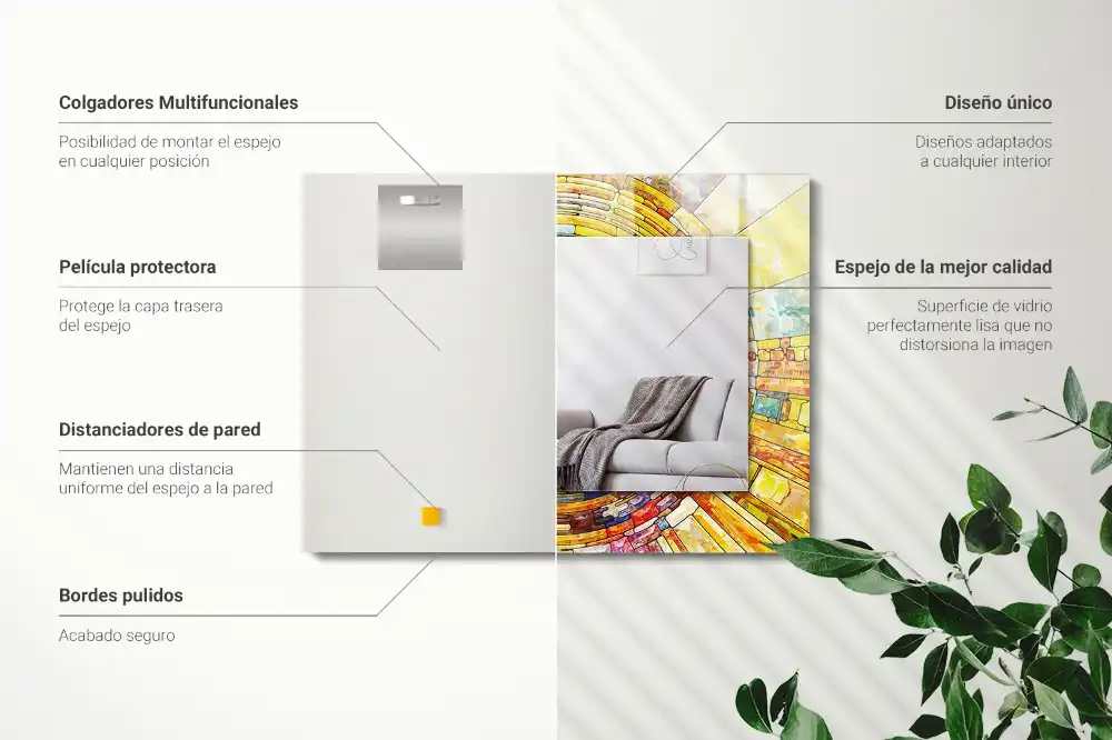 Rechteckiger dekorativer spiegel Bunte abstrakte Mosaik