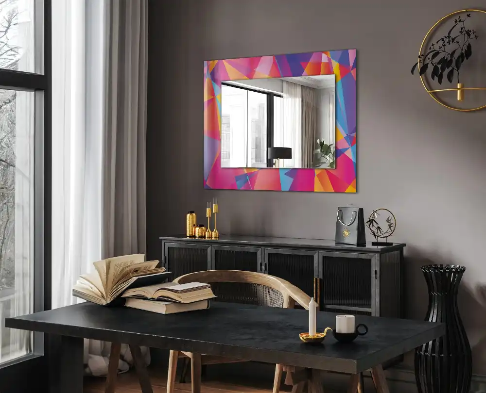 Rechteckiger spiegel Bunte geometrische Muster