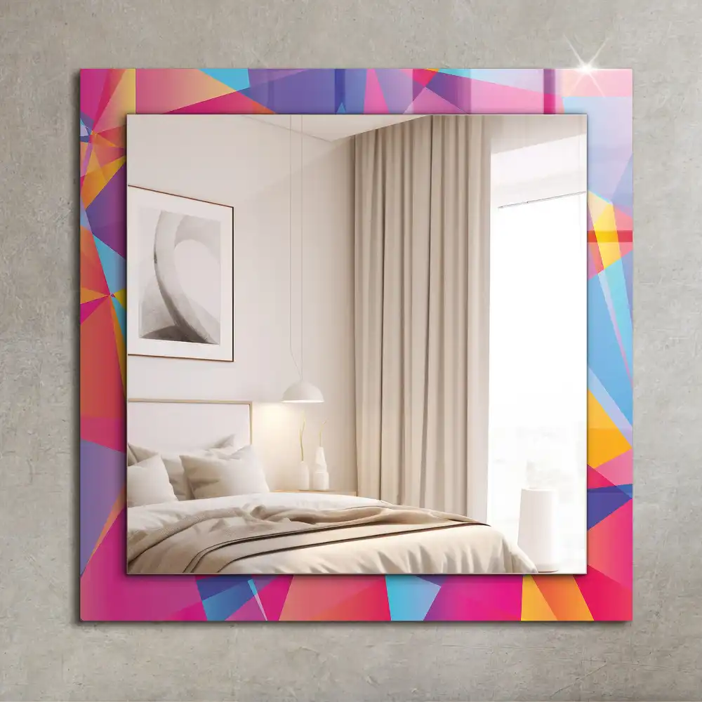 Rechteckiger spiegel Bunte geometrische Muster
