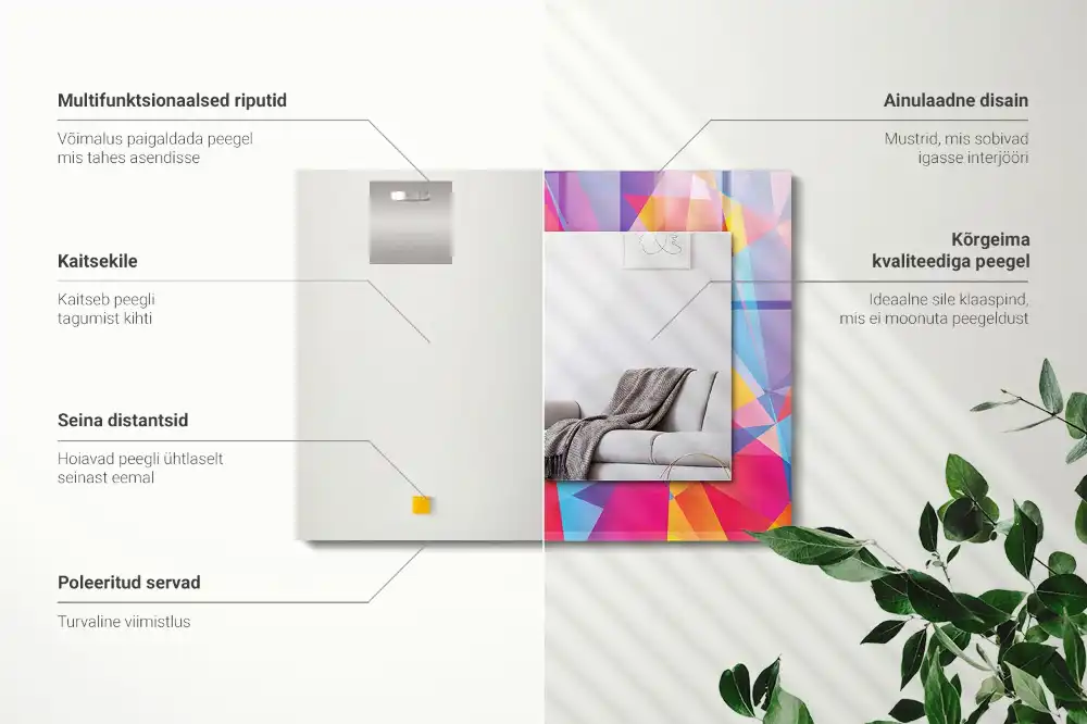 Rechteckiger spiegel Bunte geometrische Muster