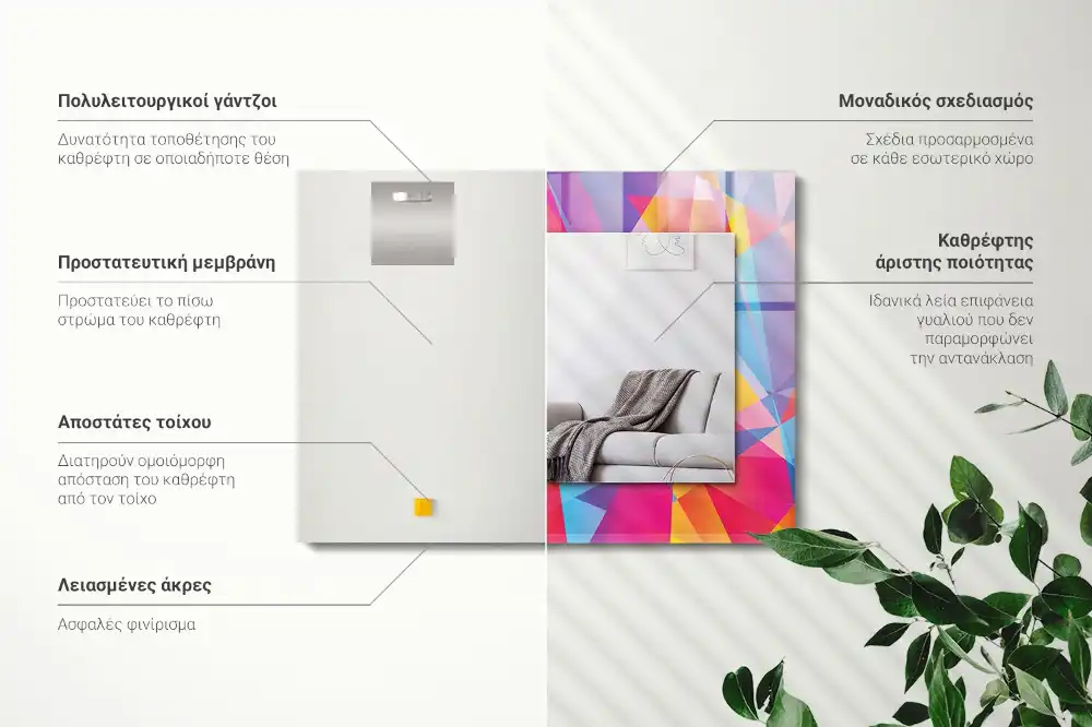 Rechteckiger spiegel Bunte geometrische Muster