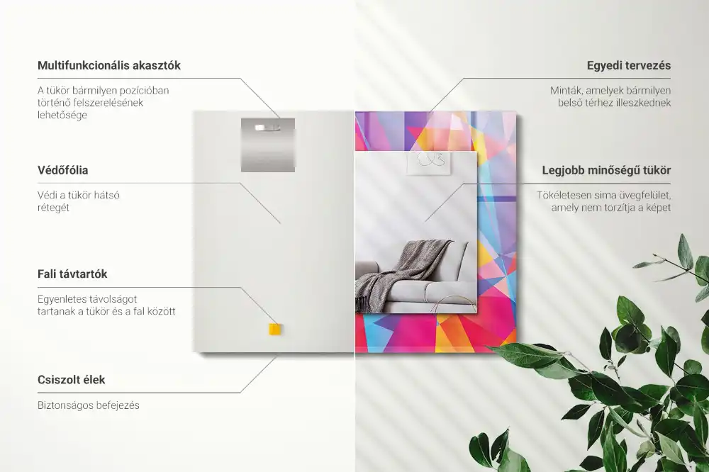 Rechteckiger spiegel Bunte geometrische Muster