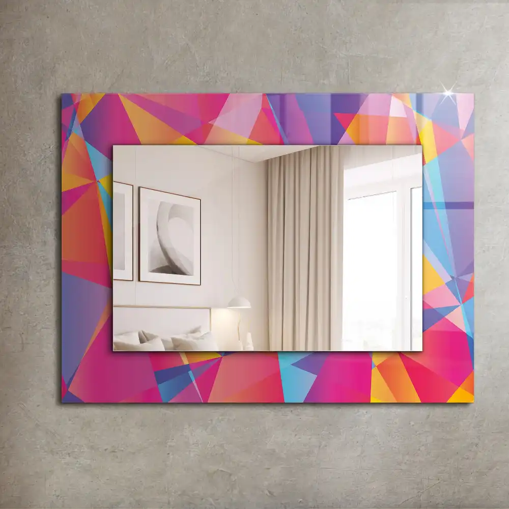 Rechteckiger spiegel Bunte geometrische Muster