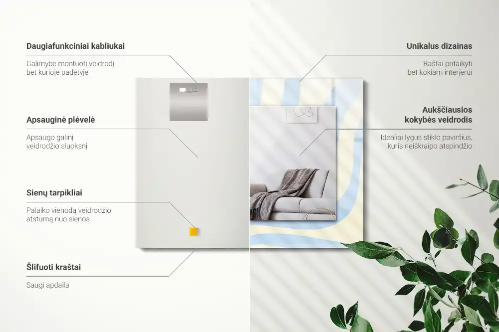 Rechteckiger dekorativer spiegel Abstrakte wellenförmige Muster