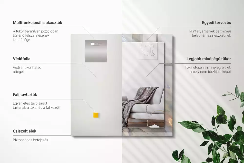 Spiegel mit rechteckigem aufdruck Abstrakte bunte Muster