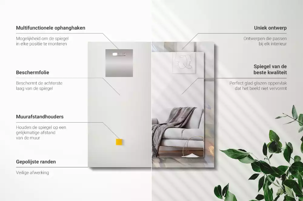 Spiegel mit rechteckigem aufdruck Abstrakte bunte Muster